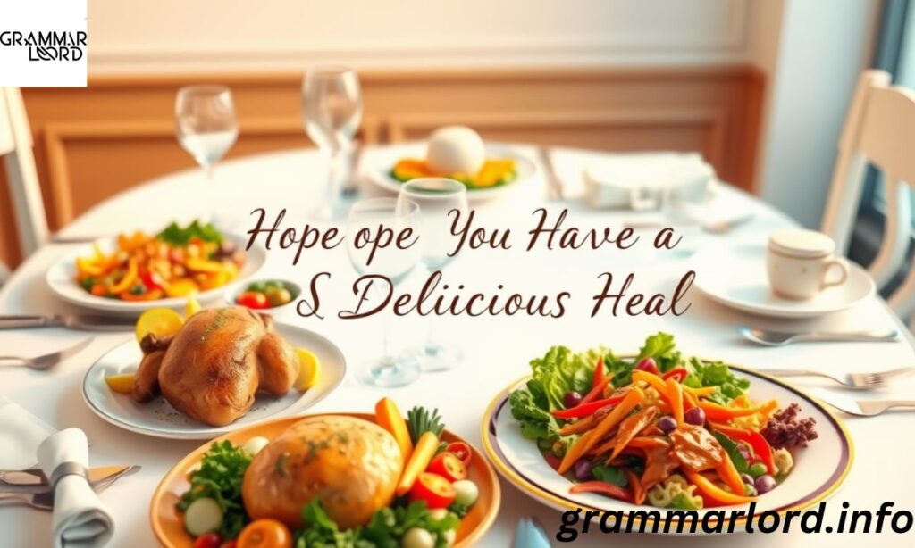 Hope You Have a Delicious Meal