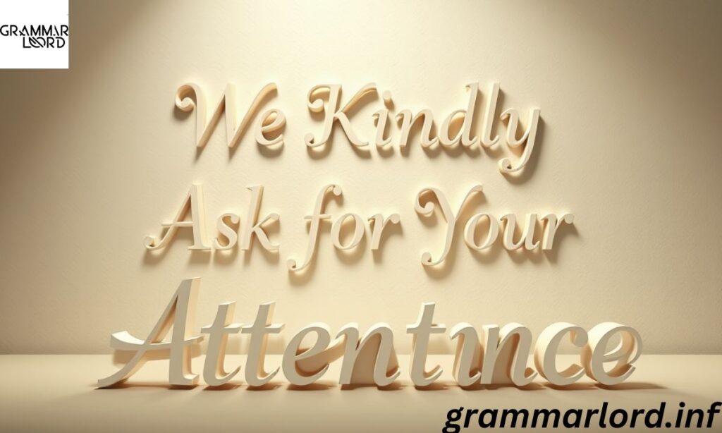 We kindly ask for your attendance
