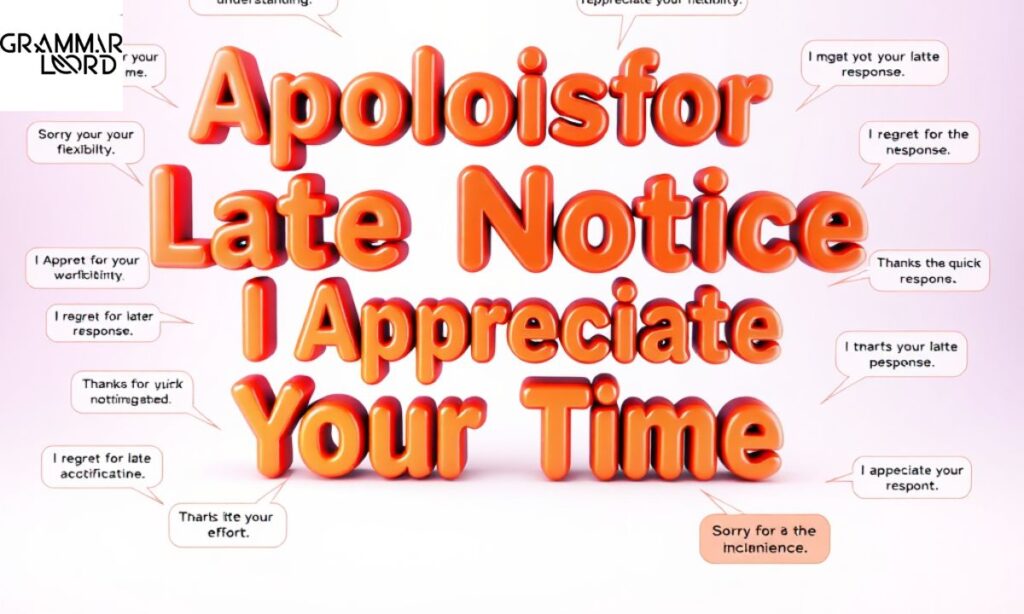 Apologies for the Late Notice, I Appreciate Your Time
