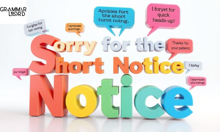 Other Ways to Say “Sorry for the Short Notice”